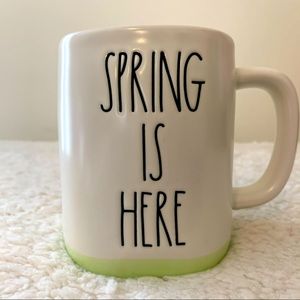 BNWT Rae Dunn White and Green SPRING IS HERE Mug